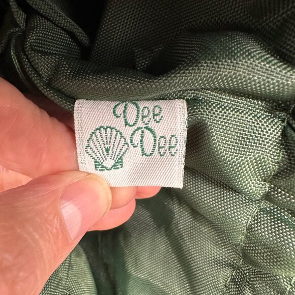 Vintage Tapestry Golf Bucket Bag Handbag Set Green Lady Golfer 1990s Dee Dee - Picture 7 of 16